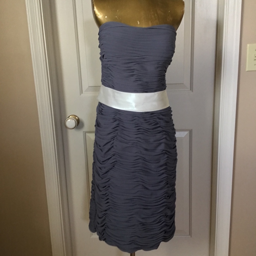 Bill Levkoff Ruched Strapless Dress Size 16 Gray